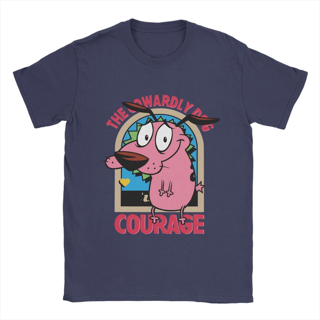 Casual T-Shirt Summer Courage Dog  Novelty T-Shirts  Cotton Tshirt for Men Y2K Basic Custom Logo Short Sleeve Clothes