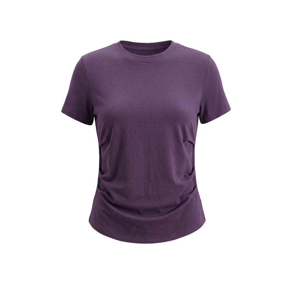 

HeyHenry Women s Slimming Waist Short Sleeve T-Shirt - Summer Plain Round Neck Top Large