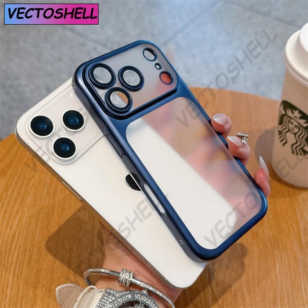 Official Cosmic Orange Plating Frosted Translucent Thin Case For iPhone16 15 14 13 12ProMax Air Series Bumper Cover for 17Case