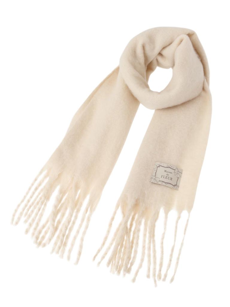 [Maison De Fleur] Apparel Fringe Stole for Women, Ivory