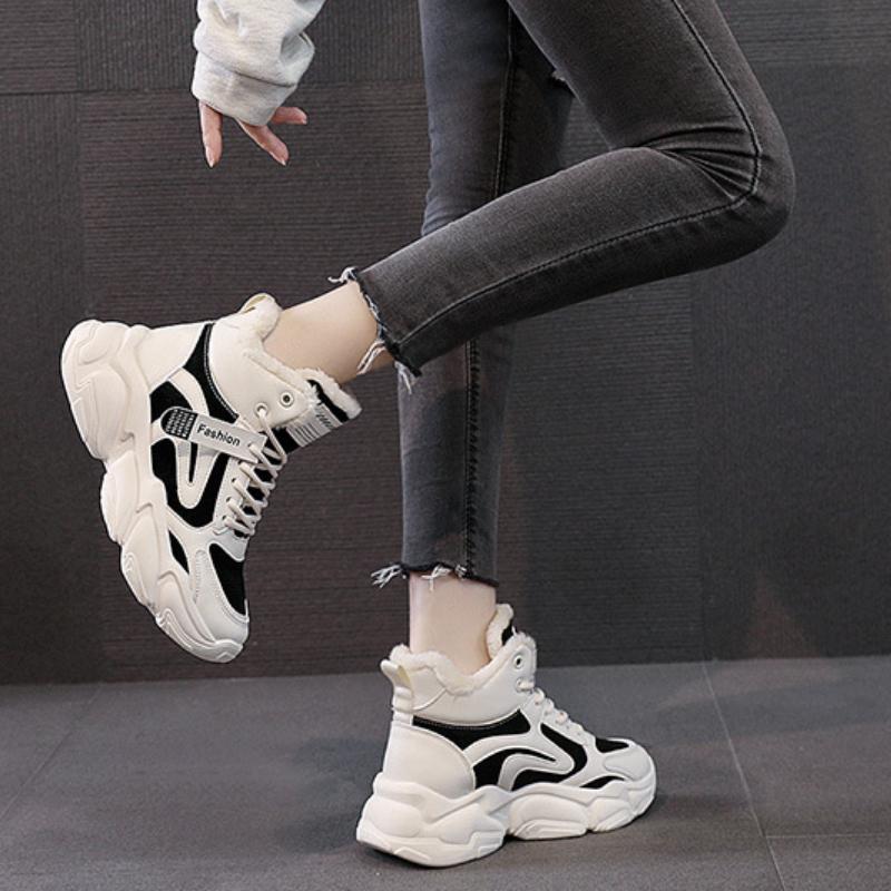 Modă Iarnă Femei Cizme de Zăpadă Marcă de Lux Plus Catifea Cizme Casual Trendy cu Top Înalt Versatile Pantofi Sport pentru Doamnă Botas De Mujer