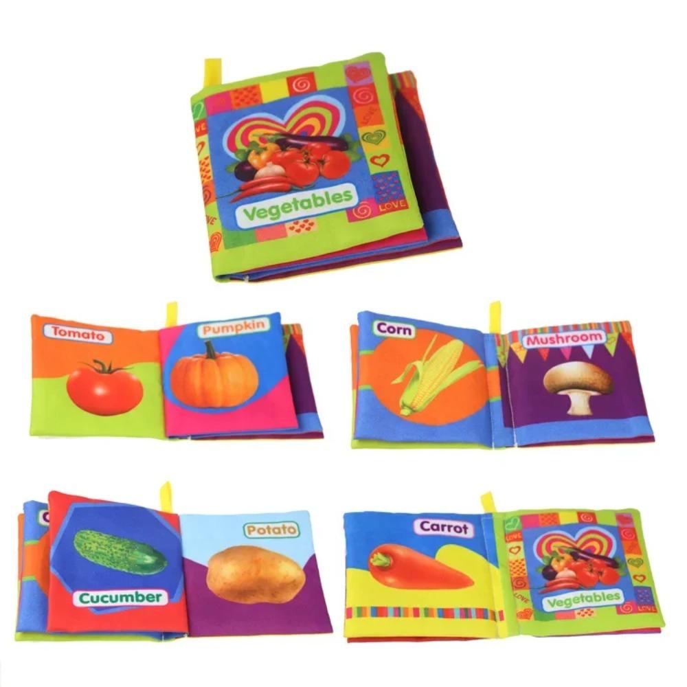 Baby Soft Cloth Book 0-36 Month Montessori Early Educational Toys for Kids Fruits Animal Numbers Food Cognitive Book for Toddler