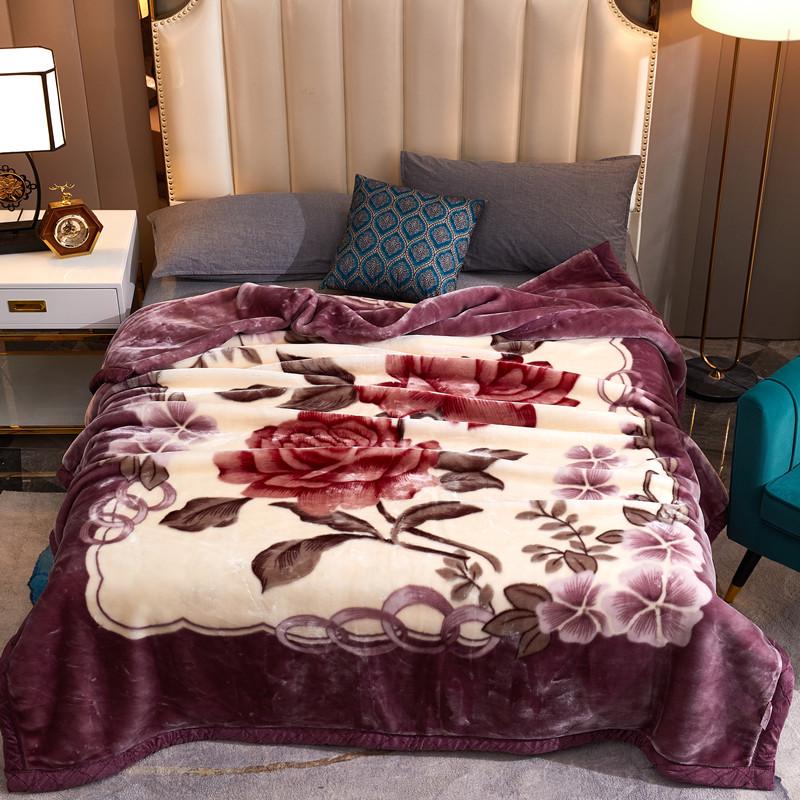 New Double-Layer Raschel Blanket - Thick Winter Nap Cover & Wedding Gift
