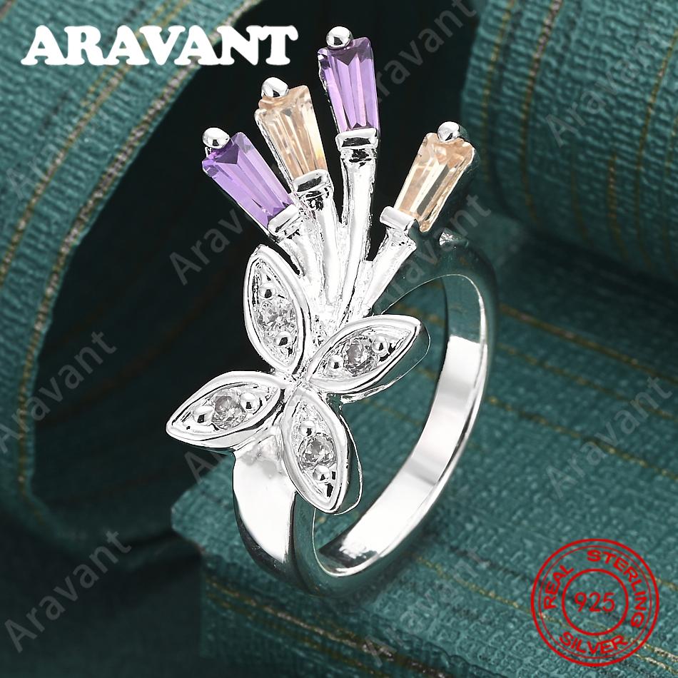 Copper Four-Leaf Clover Butterfly Zirconia Ring For Women, Commuter Accessories, Christmas Gift Jewelry