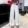 American Style  Wide-leg Jeans for Women, High Waist, Loose Fit, Floor-Length Pants