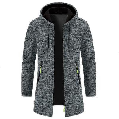 Men Long Sweatercoats Winter Hooded Cardigans Sweaters Fashion Men Outwear Casual Sweaters Wool Liner Thicker Warm Sweaters