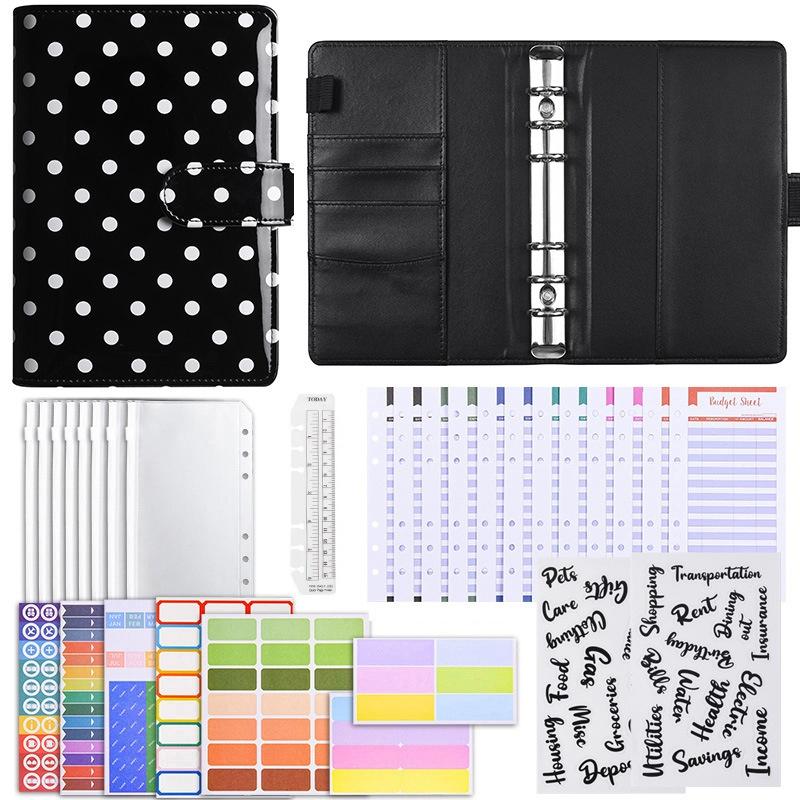 New A6 Pu Leather Notebook Binder Refillable 6 Ring Budget Binder For A6 Filler Paper, Loose Leaf Personal Planner Binder Cover