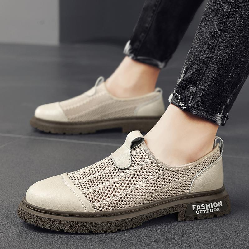 Fashion Summer Men's Hollow Mesh Shoes Breathable Men's Trendy Beach Shoes Outdoor Camping Shoes Fashion Casual Shoes Non Slip New