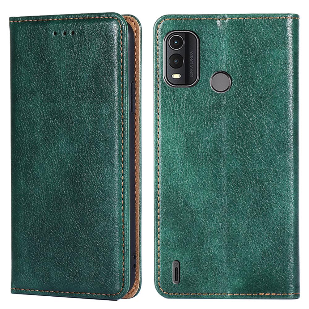 

For Nokia G11 Plus 4G Dustproof Wallet Case Stand PU Leather Solid Color Magnetic Phone Cover Green
