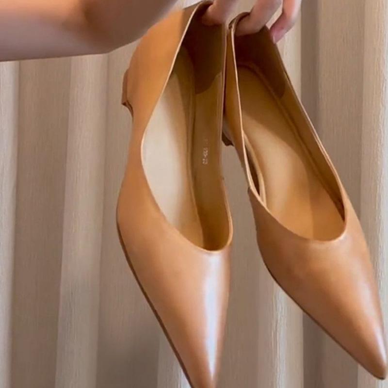 Women's Versatile Pointed Toe Slip-On Shoes: Comfortable, Fashionable, Literary Style with Inner Height Increase