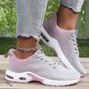 Women's Breathable Mesh Sneakers Fashion Air-cushion Running Sports Shoes Ladies Knitted Jogging Walking Shoes Anti-slip