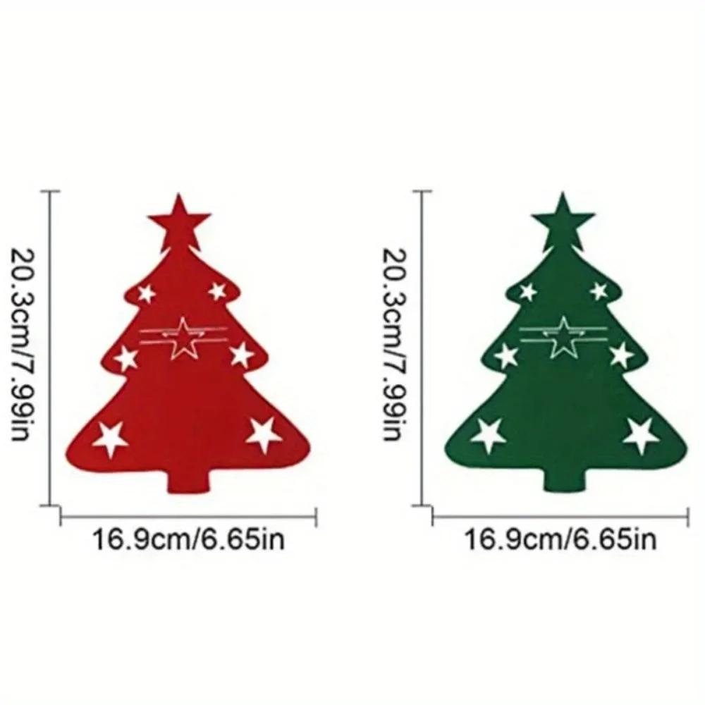 12 szt. Mieszane kolory Świąteczny uchwyt na nóż i widelec Łoś Choinka Kieszonka Torba na sztućce Organizer na naczynia Dekoracja stołu Boże Narodzenie