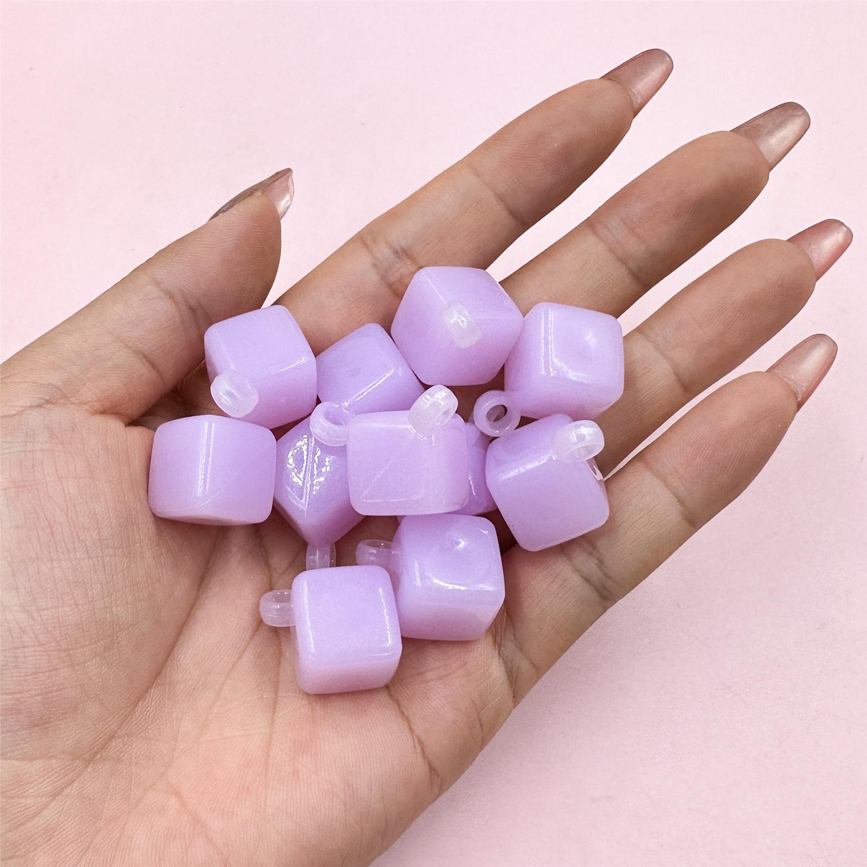 

Творческие желейные цветные свободные бусины 20 шт. 14*25,6 мм DIY модные акриловые для браслетов, сережек, изготовления ювелирных изделий, аксессуаров для ручной работы, материал квадратный фиолетовый