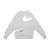 Nike Swoosh Large Logo Print Knit Pullover Sweatshirt Men Tops Grey DD6097-063