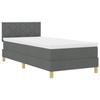 VidaXL Lit à ressort avec matelas &amp; LED Gris foncé 90x200 cm Tissu 3342486