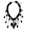 Gothic Punk Personality Black Cross Heart Shape Pendant Water Drop Tassel Choker Necklace for Women Subculture Designer Jewelry