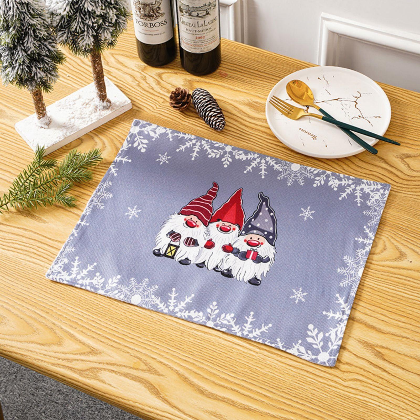 

Новые рождественские украшения с европейскими и американскими мультяшными лесными человечками, циновки для еды, праздничные отели, домашние рестораны, украшения для столовых приборов One Size