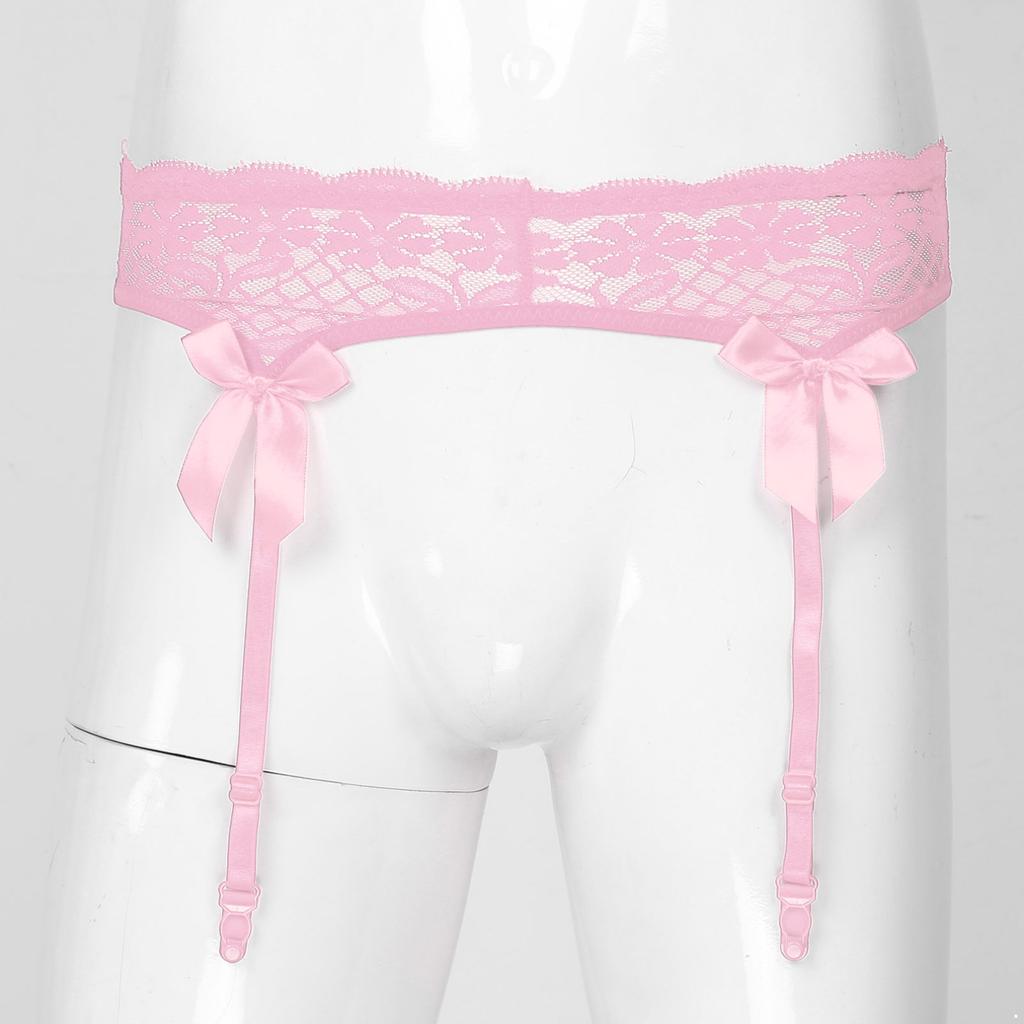 Men Lace Stocking Garter Suspender Belts Sissy Bow Garters Belt  buy the  best products in the Ayzeze online store