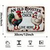 Vintage Rooster Chicken Metal Tin Sign Home Decor Gift 8x12 Inch