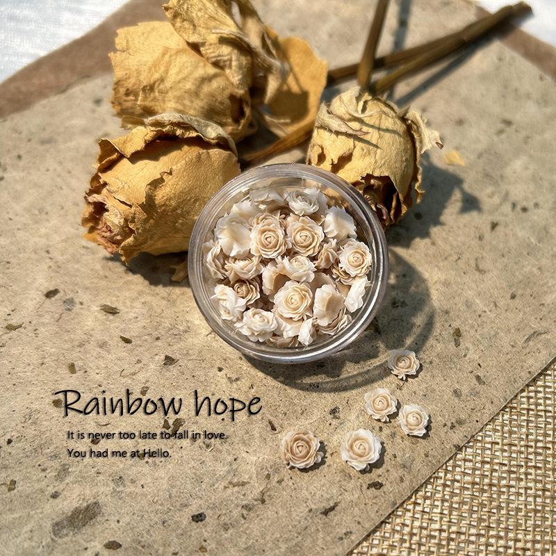 

Pure French Antique Dry Rose Mixed Nail Art Jewelry Diy Wearing Nail Resin Patch Embellishment Material