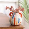 Colorful Cartoon Ceramic Vase Cute Teapot Handmade Porcelain Bottle Flower Vase Flowerpot Home Decoration Accessories