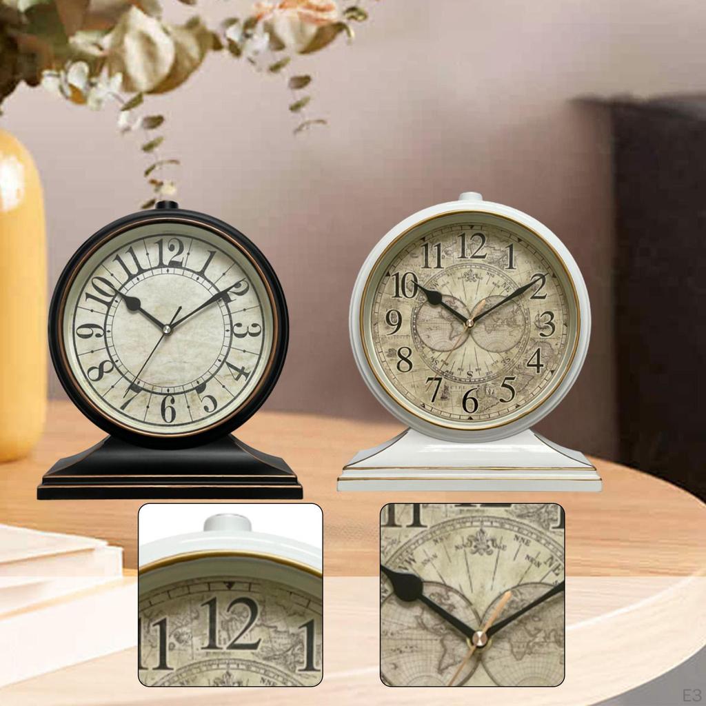 Desk Clock with Retro for Bedroom And Shelf Use