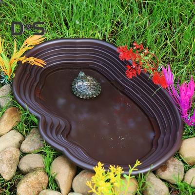 Gamelle pour reptiles, plateau de bain pour reptiles, bol d'eau pour tortues de piscine, bol d'alimentation en résine pour tortues semi-aquatiques, dragon barbu, lézard, grenouille