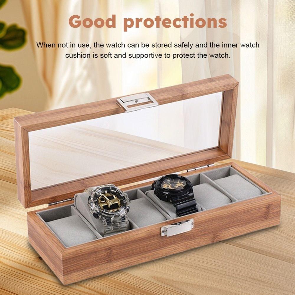Window Display Watch Storage Case 3/6grids Wooden Watch Box Watch Storage Box  Jewelry Display Box