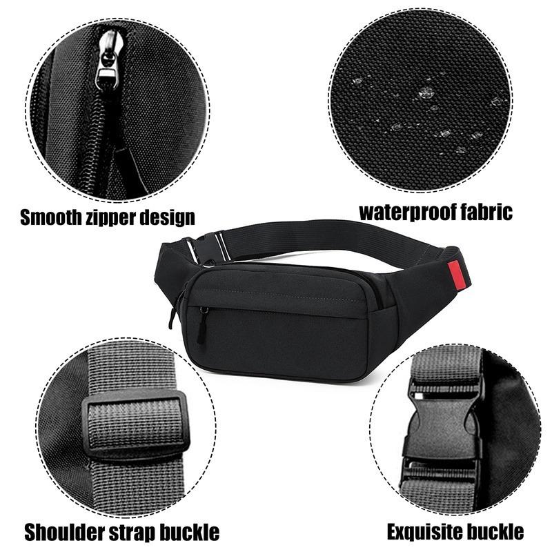 Men's and Women's Universal Models Waist Bag Crossbody Bags Sports Cell Phone Bags Solid Color Large Capacity Chest Bag