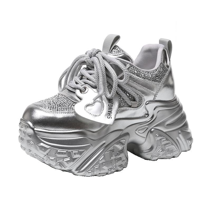 2025 New Women's Height Increasing Sneakers Exquisite Fashion Versatile Casual Shoes Breathable Soft Bottom Sports Running Shoes