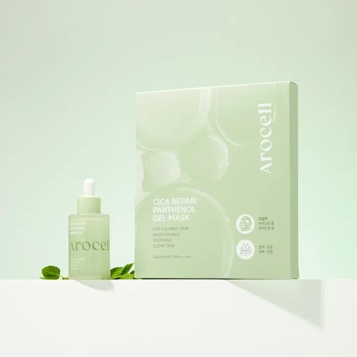 [Soothing 2-Piece Set] Cica Panthenol Soothing Gel Mask (4 Sheets) + Cica Panthenol Soothing Ampoule
