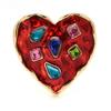 Heart Badge Women Unisex Rhinestone Red Heart Badge Brooch Pins Gifts