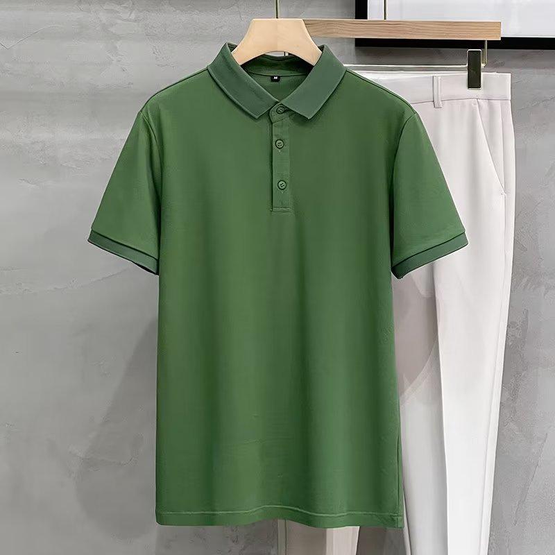 

Молодежная рубашка-поло в японском стиле, простая, однотонная, с коротким рукавом для мальчиков, лето 2023 г. M зелёный