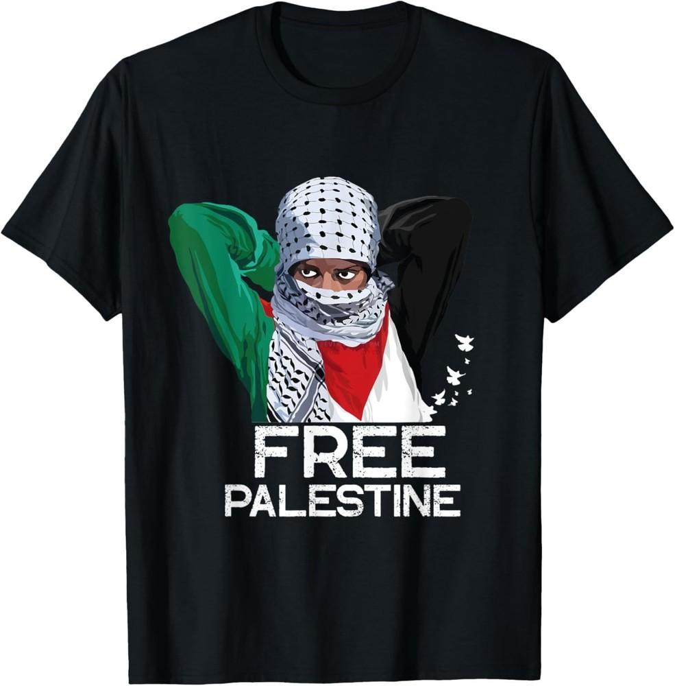 Palestine Girl, Free Palestine Scarf Shemagh Unisex T-Shirt XXL
