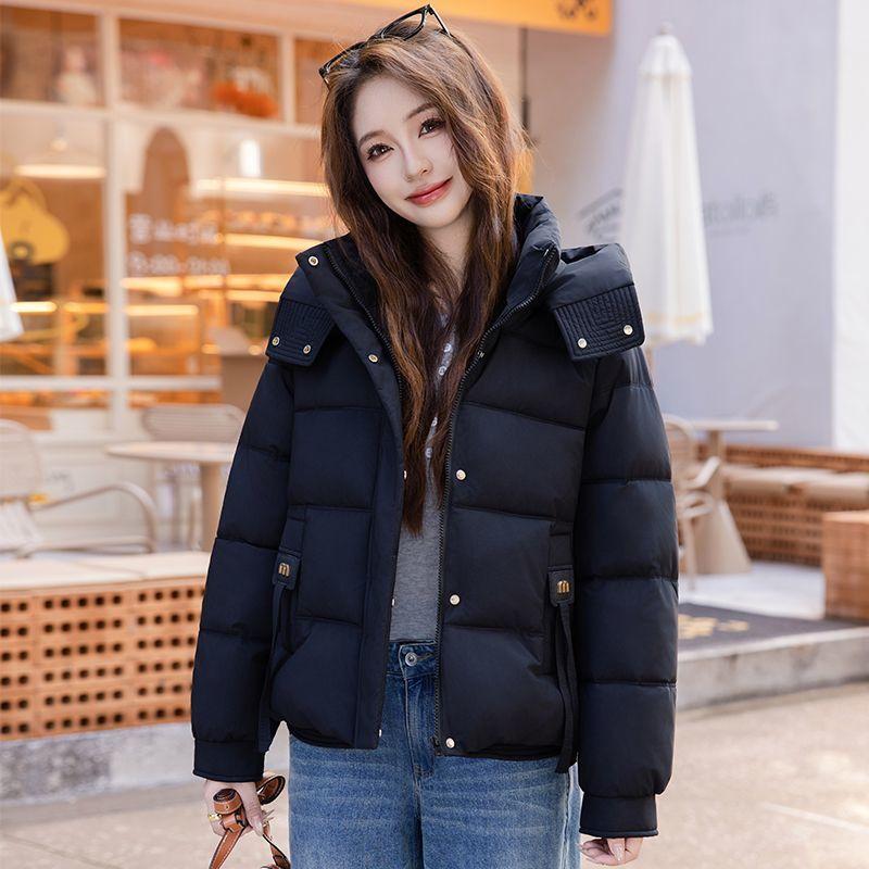 Plus Size Women Short Padded Jacket Winter Loose Hooded Warm Coat Casual Outwear