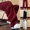 Men Cargo Pants Solid Color Drawstring Multi Pockets Loose Streetwear Autumn Winter Hip Hop Baggy Cargo Trousers for Daily Wear