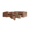 Leather Cowgirl Inspired Waist Cincher With Sculpted Embroidery For Women Fashionable