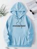 New Hooded Sweatshirt: OVERSTIMULATED Letter Print, Casual Loose Fit, Versatile Pullover with Drop Shoulder Sleeves