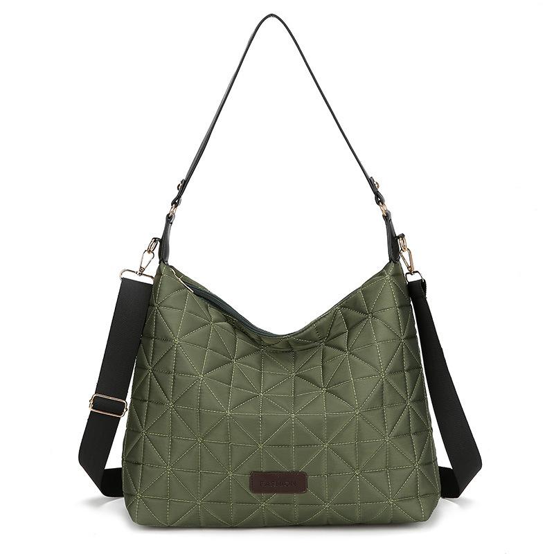New fashionable and simple shoulder women's bag trendy rhombus geometric underarm bag large capacity oblique span bag yellow