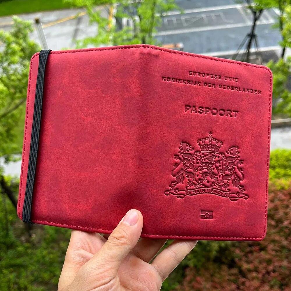 Reisezubehör Niederlande Reisepasshülle Nederland ID Bankkarte PU Leder Niederländische Reisepasshülle