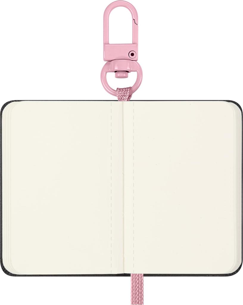 Moleskine Schlüsselanhänger Notizbuch mit BLACKPINK Kollektions-Anhänger, Schwarz und Rosa, SKCHARMNTB7932BP04
