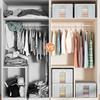 Large Transparent Clothes & Quilt Storage Box - Foldable Oxford Fabric Organizer with Zipper Lid, Space-Saving Household Storage