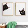 Cute Peekaboo Black Cat Portrait Canvas Painting Print Animal Poster Cat On Toilet Wall Art Picture for Bathroom Home Decoration