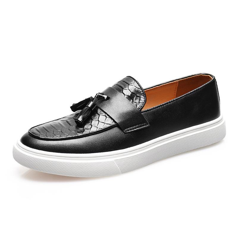 WS21 Loafers one-pedal versatile embossed casual men's loafers tassels foreign trade