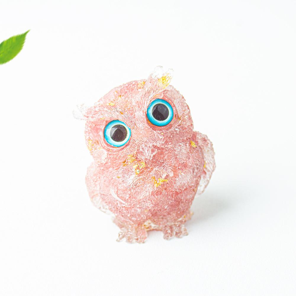 Figurine Hibou en Résine Cristal Pour Décoration Maison Bureau Cadeau Pour Amis Et Famille