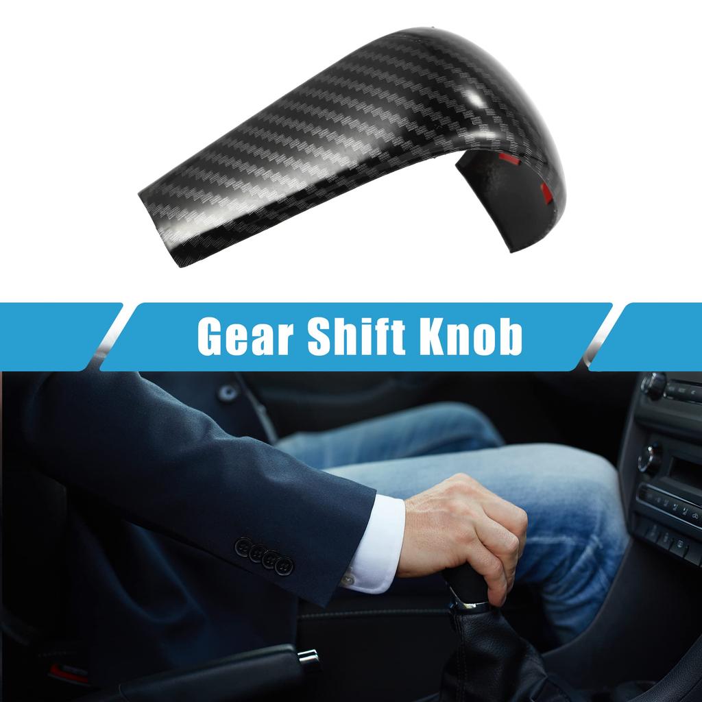 A ABSOPRO Gear Shifter Knob Shift Knob Frame Cover Trim Carbon Fiber Pattern Fits Mazda CX-3 CX-9 2016-2022 Plastic Black