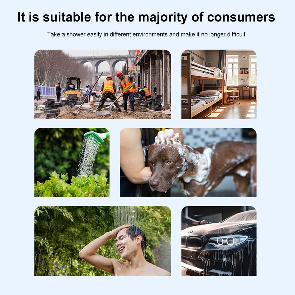 Camping Shower Pump Rechargeable Electric Shower Pump Outdoor Shower Head Sprayer for Outdoor Camping Hiking Travel