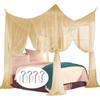 Breathable Mosquito Net Canopy 4 Corner Post Bed Curtains  For Full/Queen/King Indoor Outdoor