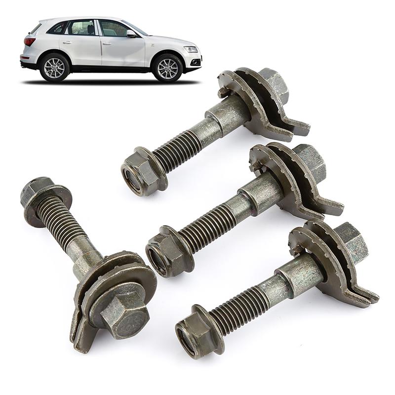 4pcs 14mm Steel Adjustable Camber Bolt Kit for Vehicle Wheel Alignment Camber Correction Cam Bolt Set