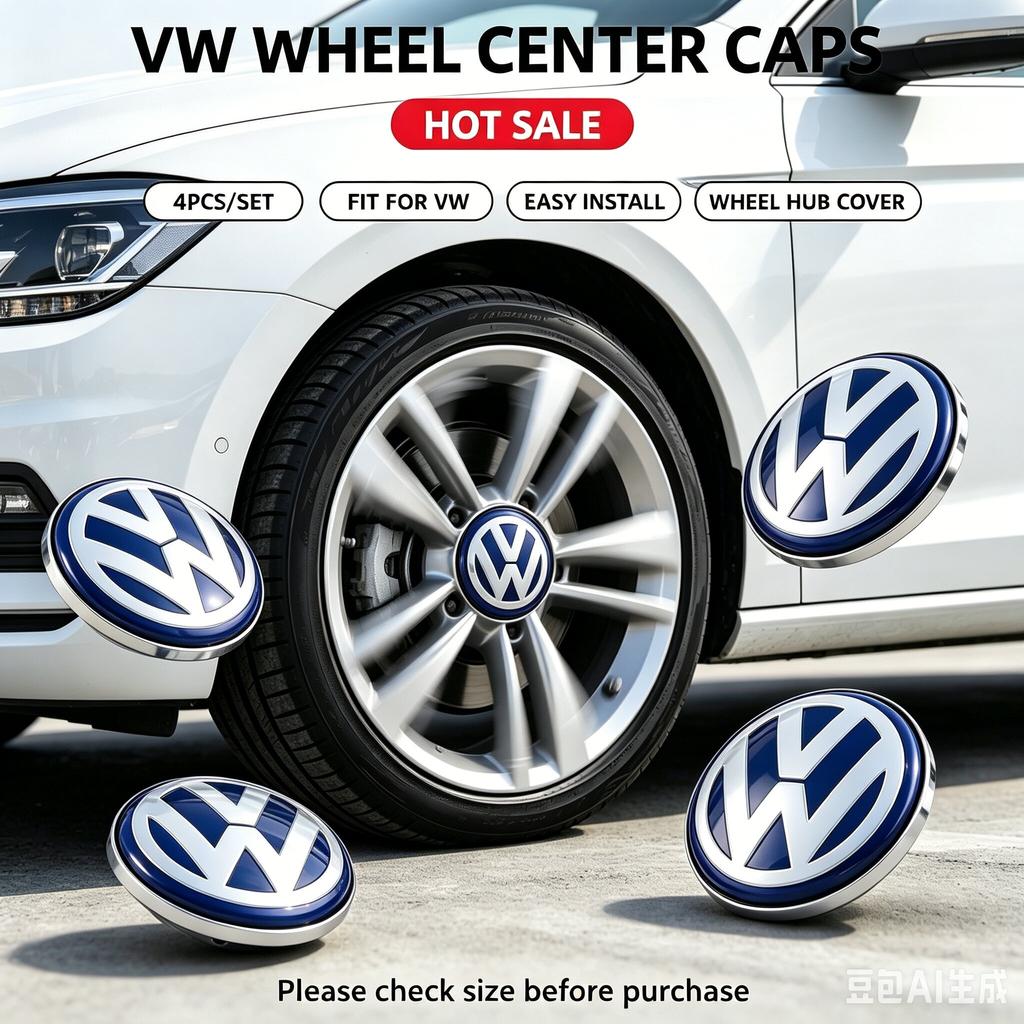 2026 New 4pcs Set VW Floating Car Wheel Center Caps 56mm/65mm Hubcap Covers for VW Jetta MK5 Golf Passat CC Styling 3B7601171 1J0601171